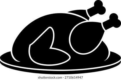 Ícone de frango assado isolado no fundo transparente, Vetor