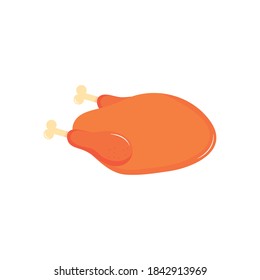 icono de pollo asado sobre fondo blanco, estilo plano, ilustración vectorial