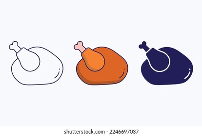 Roastgeflügel-Symbol, Vektorgrafik