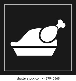 roasted chicken icon. roasted chicken vector illustration