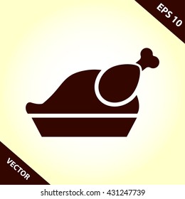 roasted chicken icon. roasted chicken vector illustration