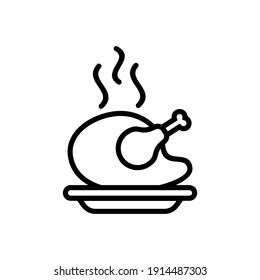 Roasted Chicken Icon Vector  Logo Symbol