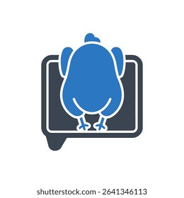 Roasted chicken inside an oven icon