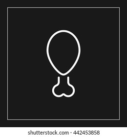 roasted chicken leg line icon