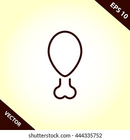 roasted chicken leg line icon