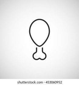 roasted chicken leg line icon
