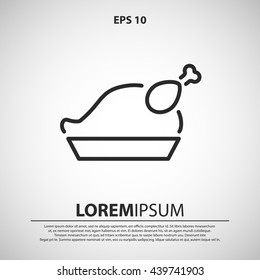 roasted chicken line icon