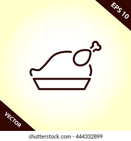roasted chicken line icon