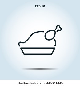 roasted chicken line icon