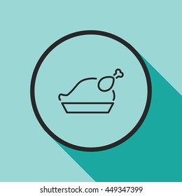 roasted chicken line icon