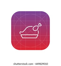 roasted chicken line icon