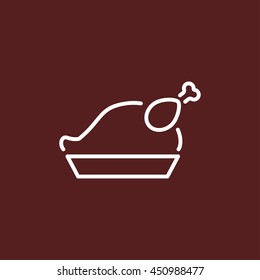 roasted chicken line icon