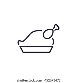 roasted chicken line icon