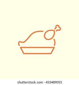 roasted chicken line icon