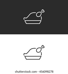 roasted chicken line icon