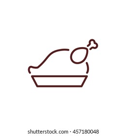 roasted chicken line icon