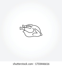 Roasted chicken line icon. Roasted chicken isolated line icon