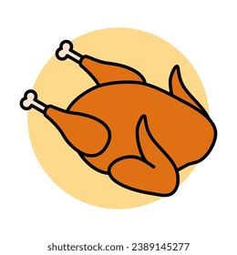 Roasted Chicken. Chicken Meat Vector Illustration