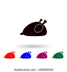 roasted chicken multi color icon. Elements of farm set. Simple icon for websites, web design, mobile app, info graphics