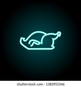 roasted chicken neon icon. Elements of fast food set. Simple icon for websites, web design, mobile app, info graphics