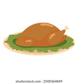Pollo asado en un plato aislado
