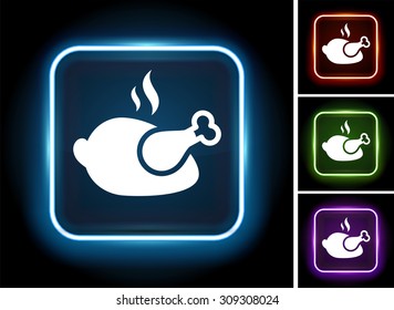 Roasted Chicken on Glow Square Button