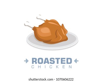 Roasted chicken on plate