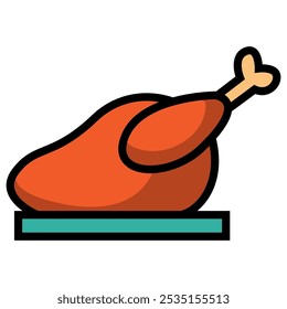 Roasted chicken on the plate