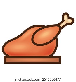 Roasted chicken on the plate