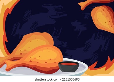 roasted chicken and sauce design