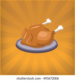 Roasted Chicken in Shine style background