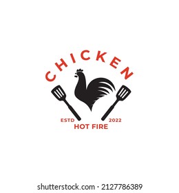 Plantilla de inspiración para el diseño del logo del restaurante de filete de pollo asado