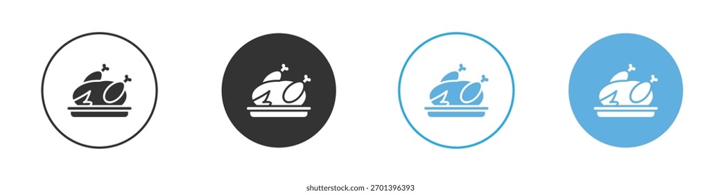 Roasted chicken turkey icon. Graphic icon design template