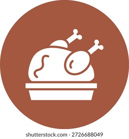 Ilustração de design de ícone de vetor de frango assado