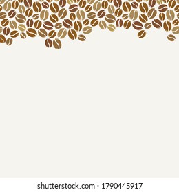 Röstete Kaffeebohnen leeres, helles Quadrat Rahmen. Grafische Menüvorlage Vektorgrafik.