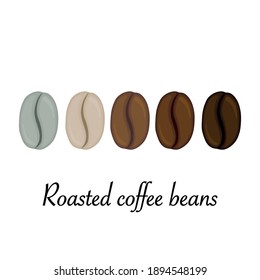 Roasted coffee beans. Cartoon style. Vector illustration