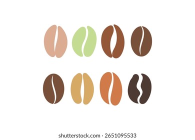 Grãos de café torrados variados tons e cores