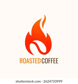 Ícone de grãos de café torrado design de vetor de logotipo.