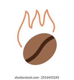 Roasted coffee beans line icon editable stroke vector object