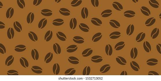 Roasted Coffee Beans Pictogram. Bean Background Pattern. For Coffee Mug Or Cup. Keep Calm Koffee Oçlock Or Is Loadding. Flat Vector Icon Or Sign. Drink Hot Coffee. Banner For Work, School Or Home.