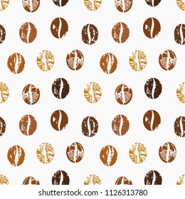 Roasted coffee beans seamless pattern