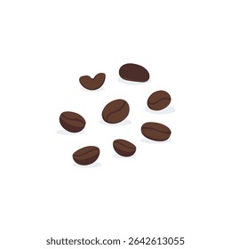 Grãos de café torrados em estilo vetorial