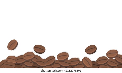 Roasted coffee grains vector background