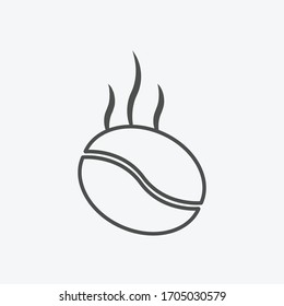 Roasted coffee icon isolated on white background. Coffee bean symbol modern, simple, vector, icon for website design, mobile app, ui. Vector Illustration
