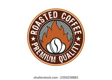 Parche de diseño del logotipo del café tostado. 