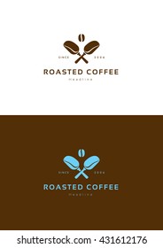 Roasted coffee logo template.