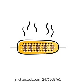 roasted corn color icon vector. roasted corn sign. isolated symbol illustration