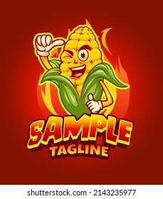 roasted corn mascot cartoon character