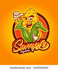 roasted corn mascot cartoon character