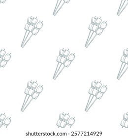 Roasted hand drawn marshmallow seamless pattern